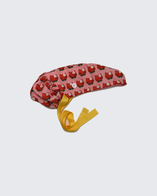 Strawberry Kitty Ponytail Cap