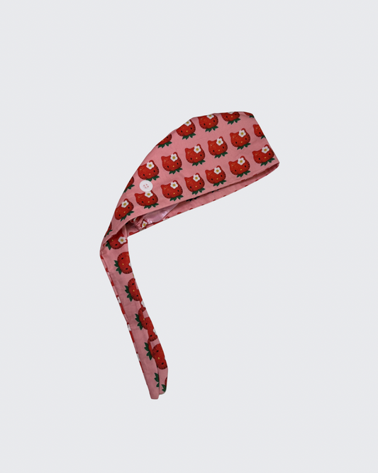 Strawberry Kitty Scrub Cap